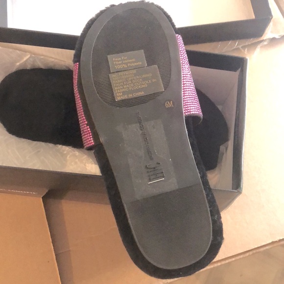 ❌SOLD❌ NIB [INC International Concepts] Feymin Rainbow Fur Slides Women's Sz 6 - Picture 4 of 5